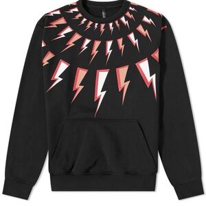 Neil Barrett Thunderbolt Crew Neck Sweater Authentic New